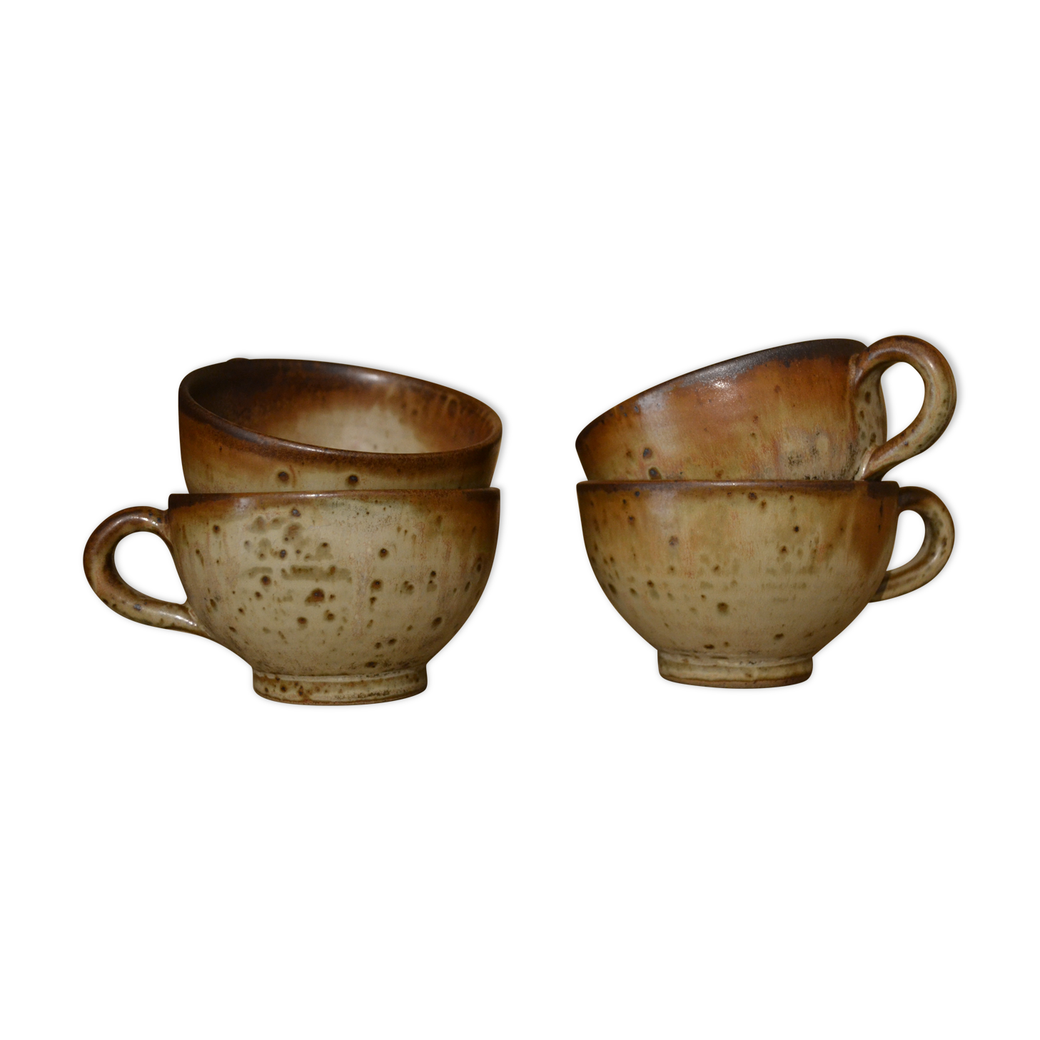 Set of 4 signed sandstone cups