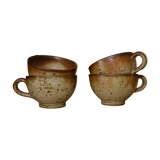 Set of 4 signed sandstone cups