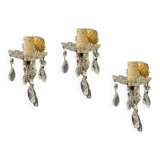Crystal Maria Teresa Sconces Set of 3 1950’s