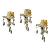 Crystal Maria Teresa Sconces Set of 3 1950’s