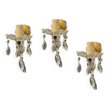 Crystal Maria Teresa Sconces Set of 3 1950’s