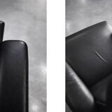 Vintage Mid-Century Modern Danish Black Leather Lounge Chair by Georg Thams