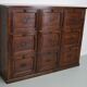 Antique french oak apothecary / filing cabinet folding doors, late 19th century