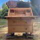 Antique English scriban secretary desk in solid pine.