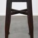 Antique English solid oak stool with a touch of art nouveau style