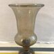 Vase verre soufflé bullé gris décoration vintage