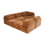 70s modular sofa, light brown velvet