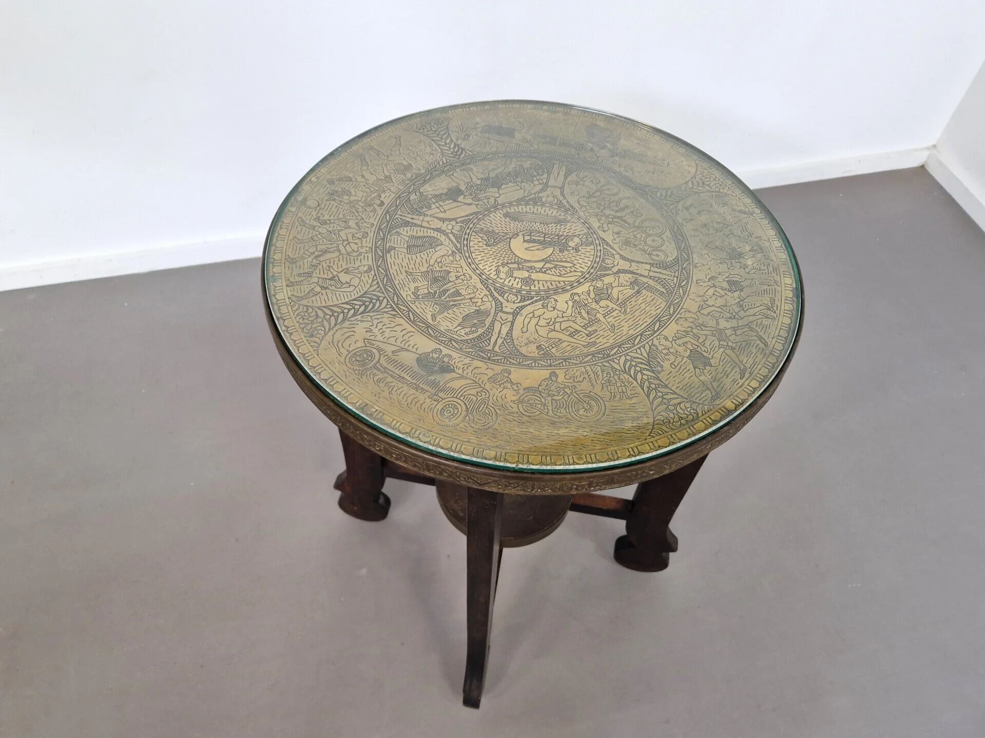 Amsterdam School Art Deco occasional table with copper top