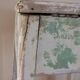 1950s chest stool in green and white painted wood