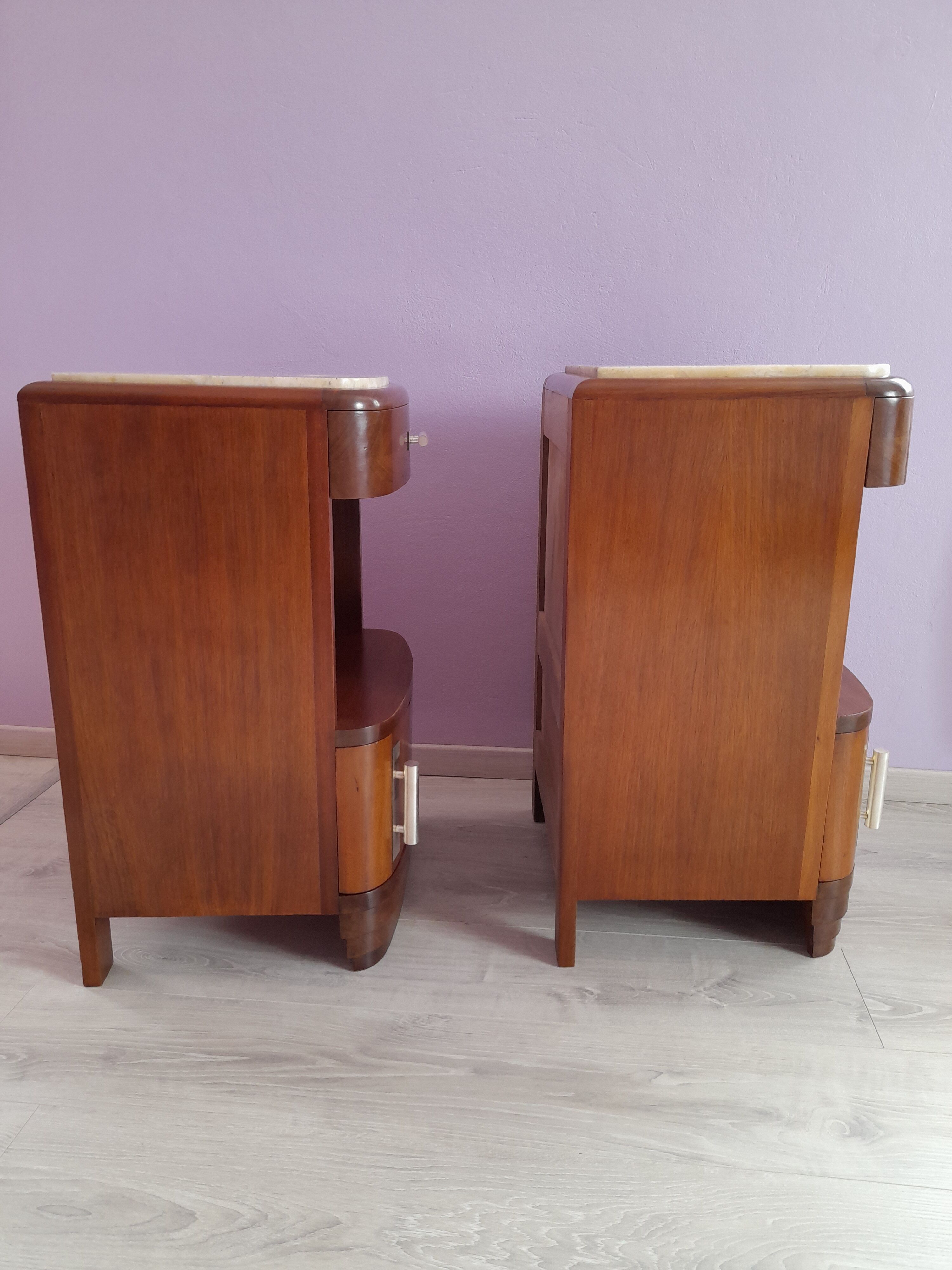 Pair of art deco bedside tables