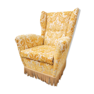 Italian armchair in floral velvet