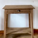 Art Deco dressing table in solid raw oak with 1 drawer
