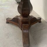 Round Empire style pedestal table in mahogany and marble, 19th century
