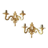 Paire d'appliques en bronze doré XXe