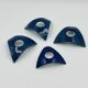 Lot de 4 coquetiers design en céramique bleue signés Malice