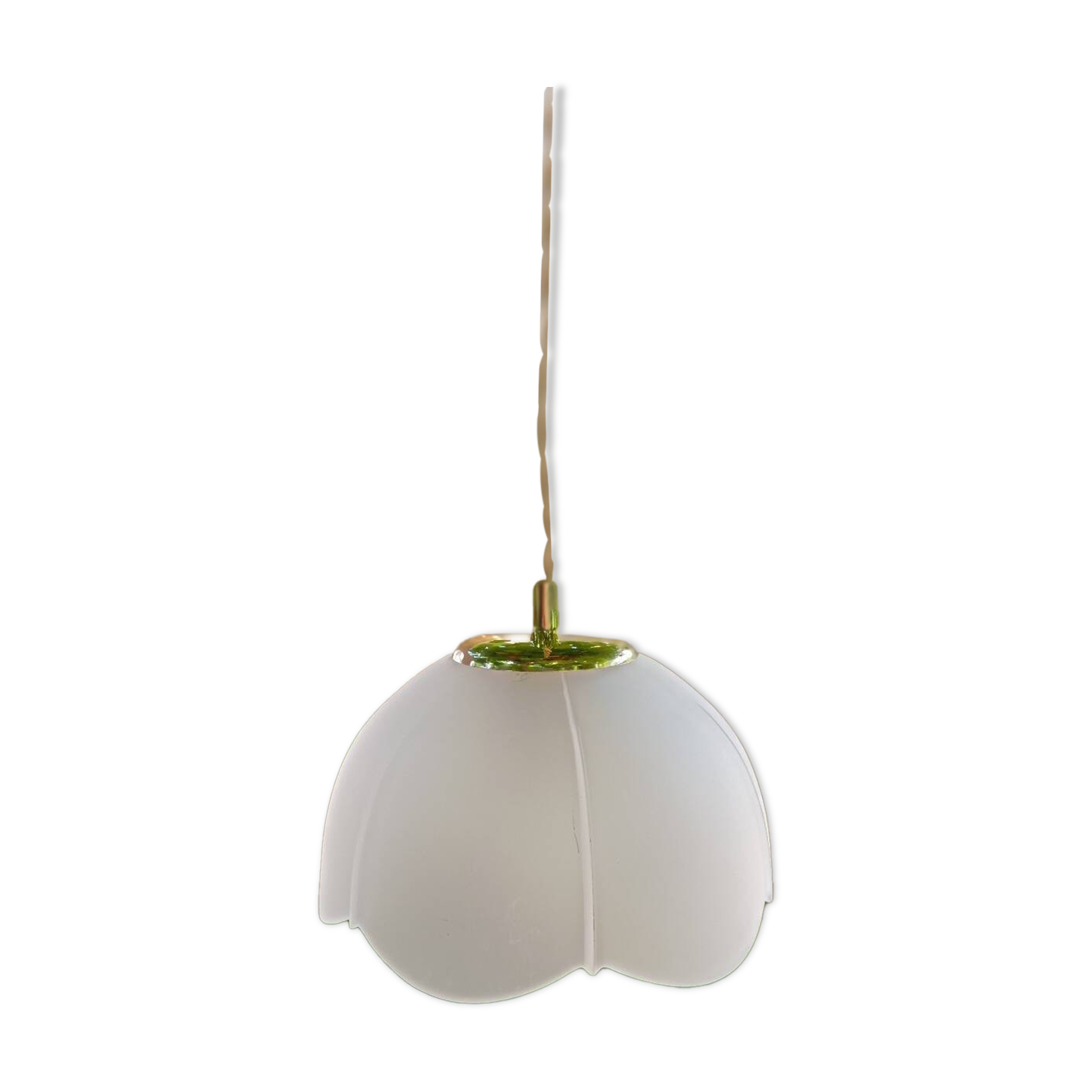 Lampe baladeuse verre dépoli blanc, vintage