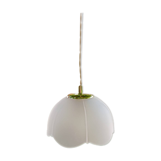 White frosted glass portable lamp, vintage