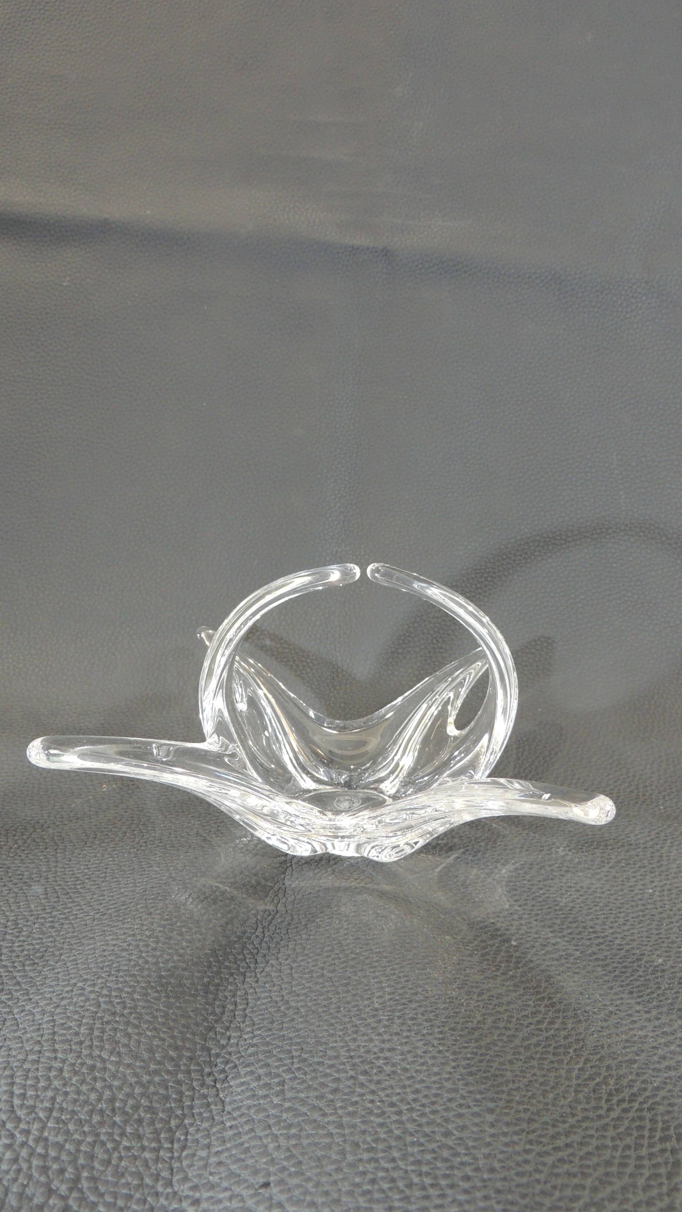 Crystal fruit bowl / signed / Vintage