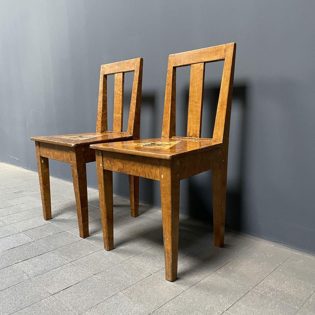 Set of 2 painted Swedish chairs