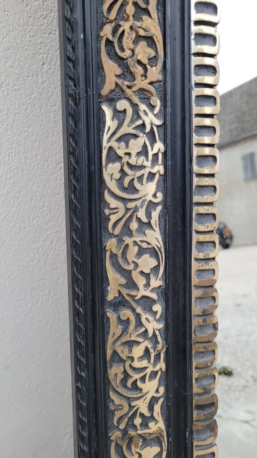 Louis Philippe Napoleon III mirror in decorated gilded wood - 1m70