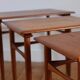 Scandinavian trundle tables made in teak Kai Kristiansen