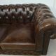 Sofa chesterfield brown leather two seats