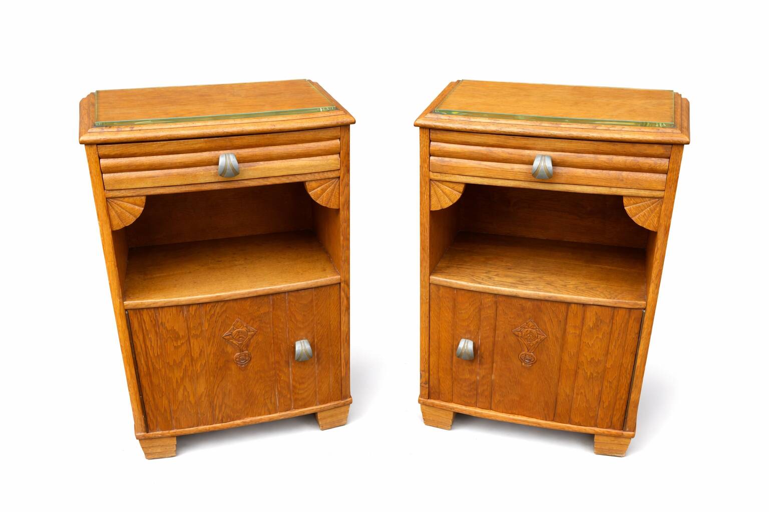 Paire de chevets Art Deco vintage 1950s