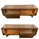 2 Showcases furniture of loom with drawers oak wood jewelry Art Deco 1930' compass feet