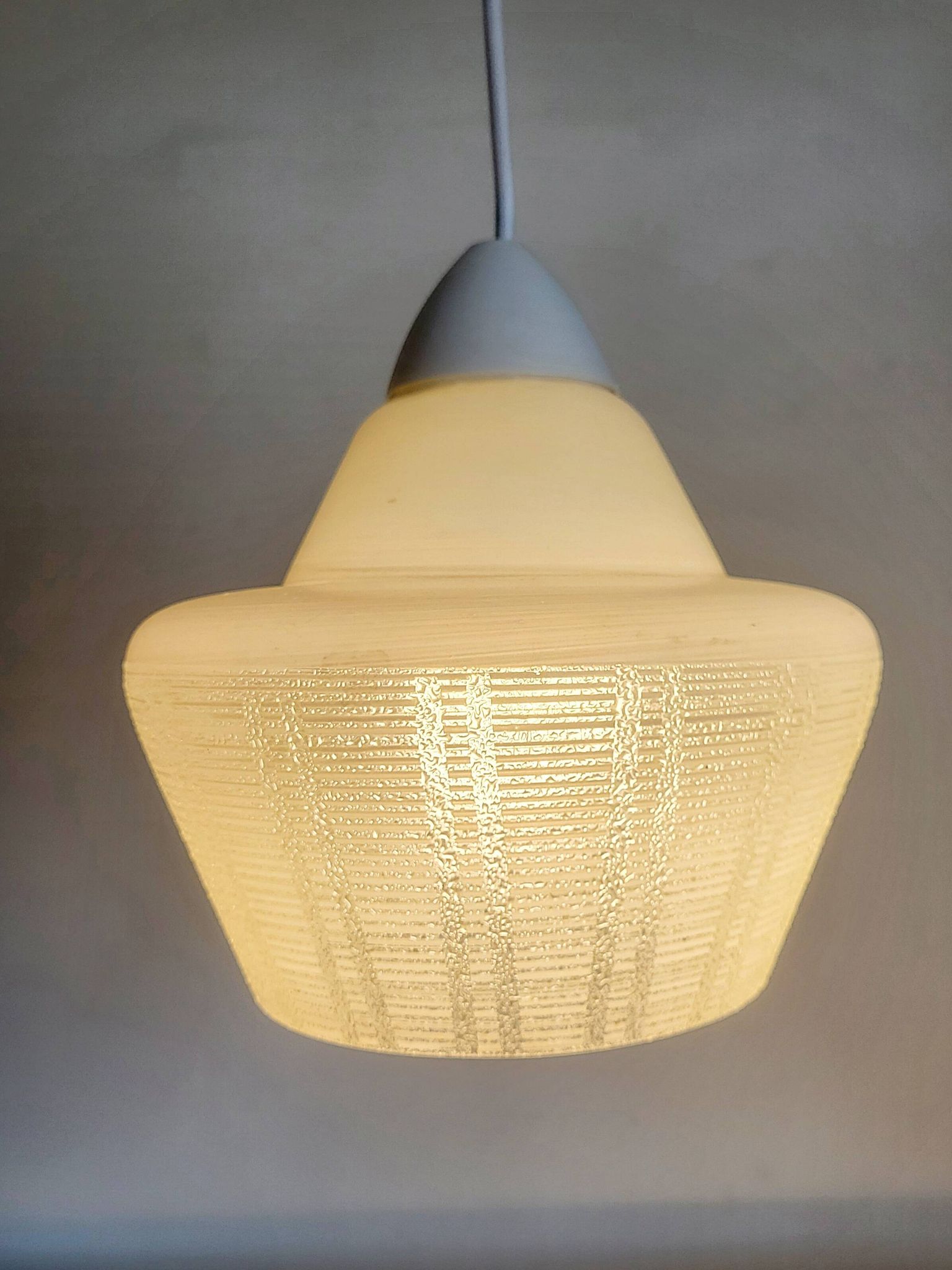 Vintage pendant lamp in glaze, with relief structure, 1980s.