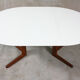 Round danish teak & white dining table, 1960s
