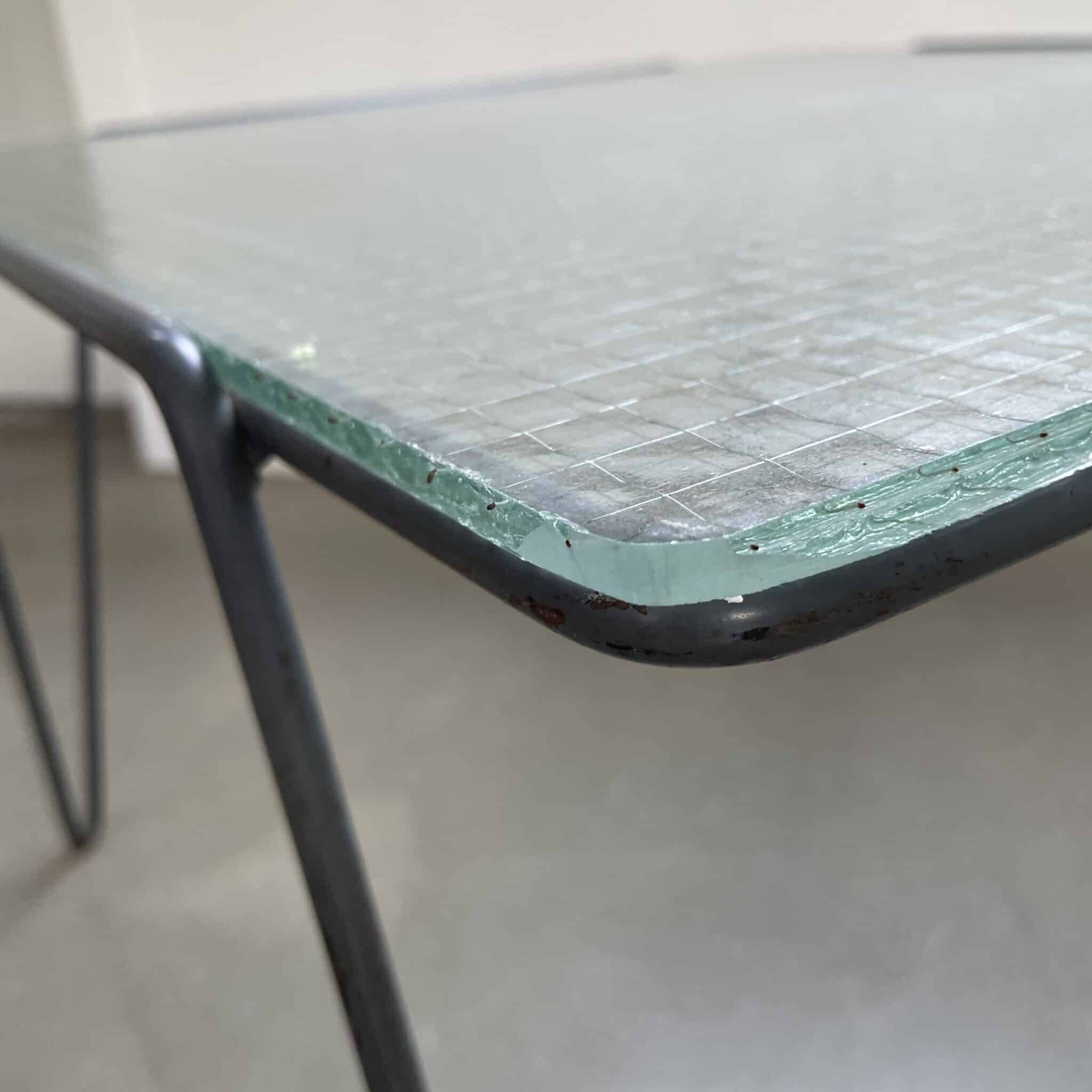 Minimalist, industrial side or coffee table, Arnold Bueno de Mesquita, 1950s