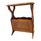 Revue door and end table in wood and canework