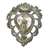 Grand ex voto coeur argent 15 cm antique italien grace reçu