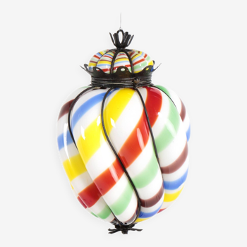 “Sucre d’orge” lantern in Murano glass, circa 1950