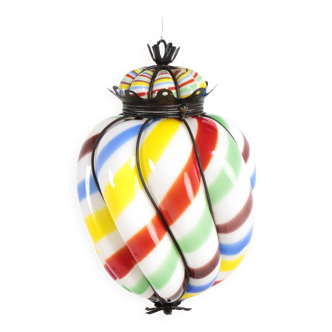 “Sucre d’orge” lantern in Murano glass, circa 1950