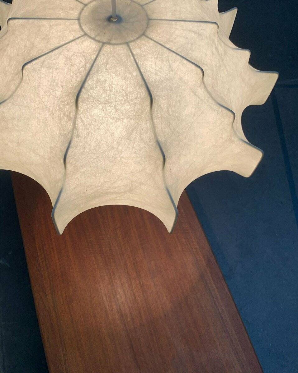 German suspended lamp Cocoon modern mid-century by Friedel Wauer for Goldkant Leuchten, 1960s