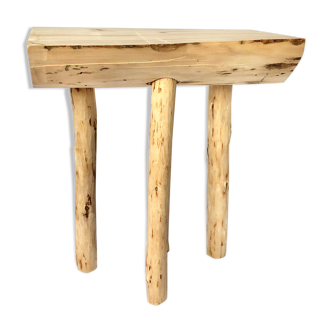 Wooden tripod farm stool