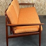 60s 70s Teak Sofa Couch 2er Svend Aage Eriksen for Glostrup Danish Design
