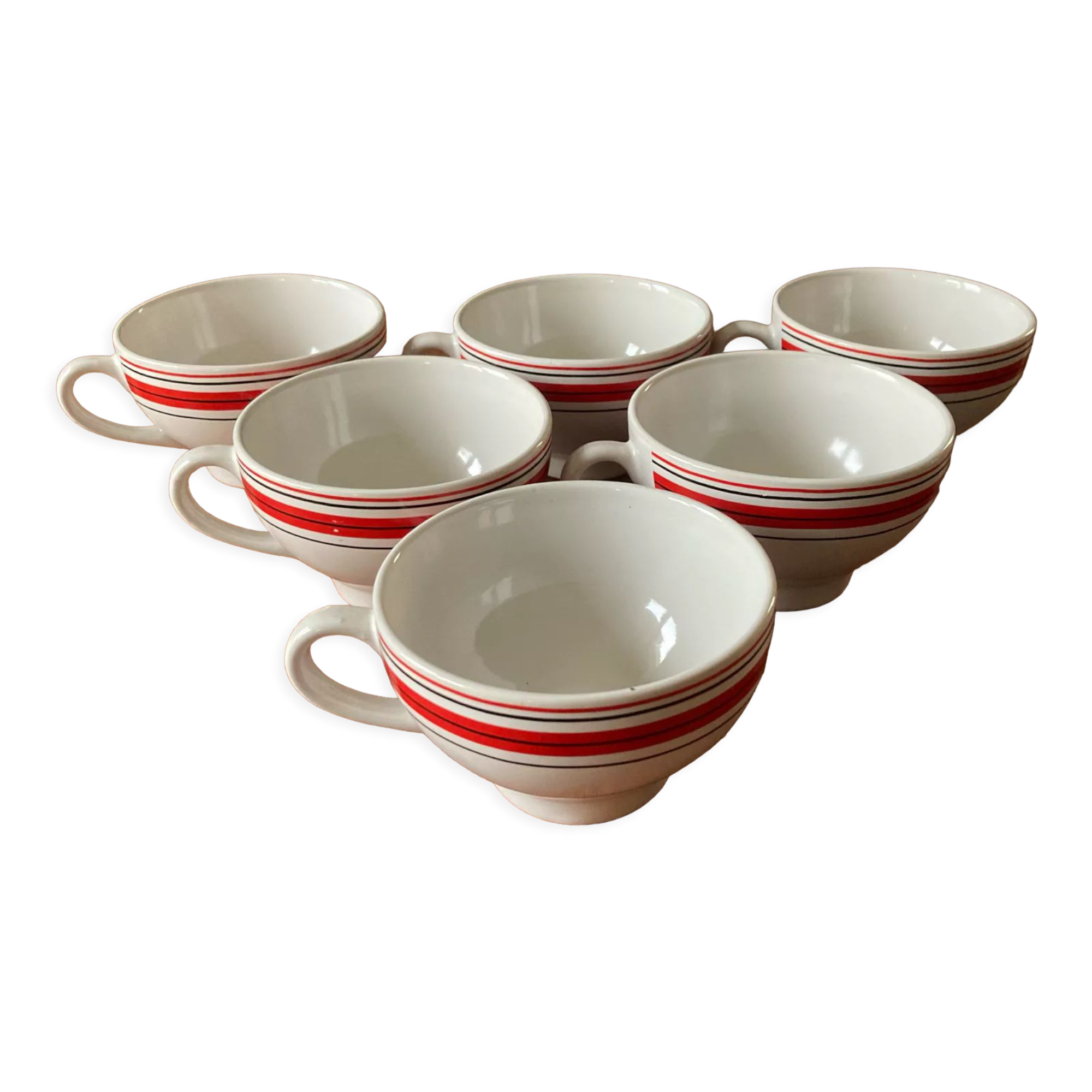 6 vintage tiled cider bowls ty breizh