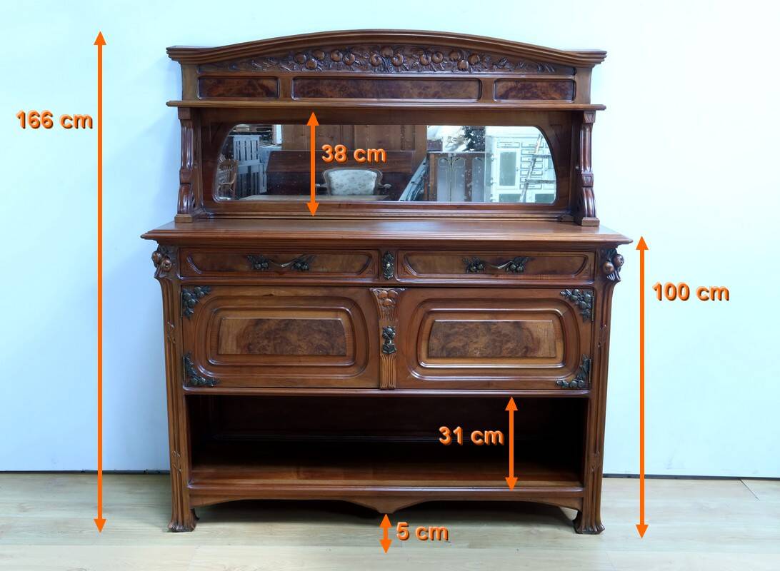 Walnut Sideboard, Art Nouveau – 1900