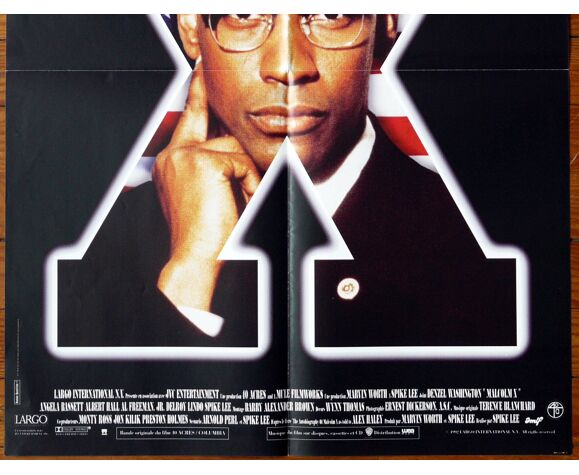 Original movie poster "Malcolm X" Spike Lee, Denzel Washington | Selency