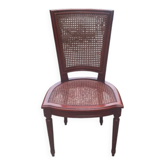 Chaise Cannes en bois sculpté style Louis XVI