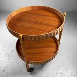 Mid-century wooden bar trolley