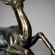 Pair of deer bookends in black marble and gold metal – Art Deco style