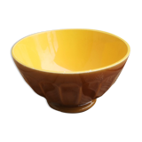 Brown and yellow ceramic bowl Digoin Sarreguemines