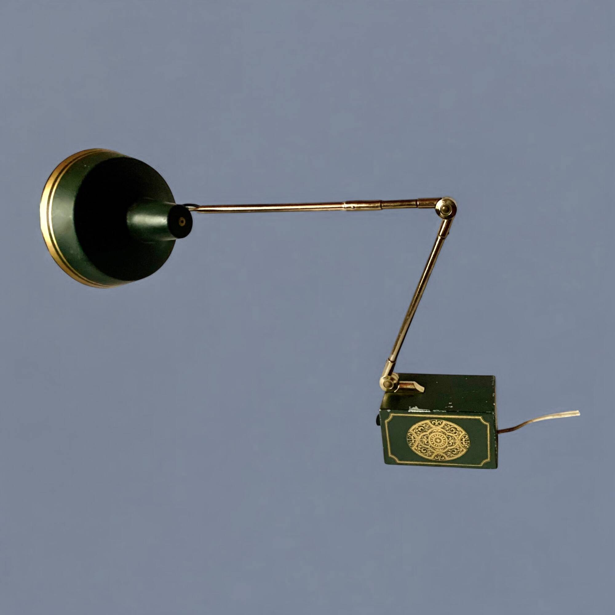 Vintage Tensor desk lamp in black metal and brass