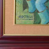 Two fishermen - cubist influenced oil - jose ramon arostegui