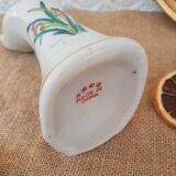 Hand baguier soliflore ceramic white vintage flowers
