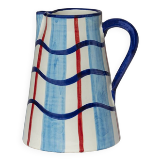 Blue wavy-lines jug