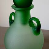 Green eared vial made of Murano glass paste